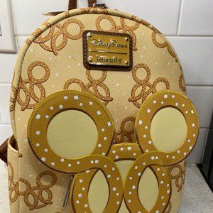 NWT Loungefly Disney Parks Mickey Mouse Pretzel Mini Backpack Scented Bag